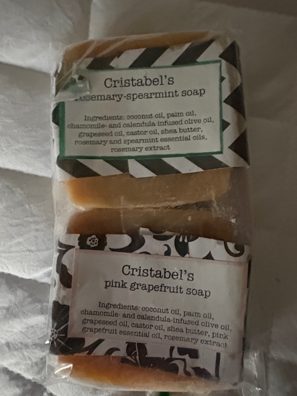 Cristabel's Rosemary-Spearmint & Pink Grapefruit Soap Bars - Yellow